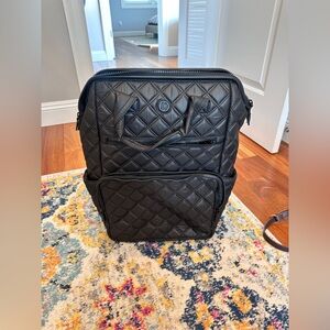 Joan & David Black 18 in quilted backpack